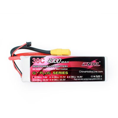 CNHL 4000mAh 7.4V 2S 30C Lipo Battery for Airplane Helicopter Jet Edf With XT90 Plug