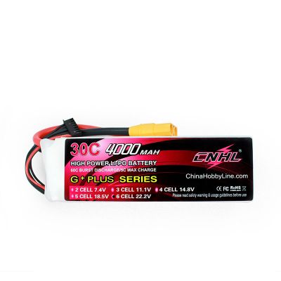 CNHL 4000mAh 22.2V 6S 30C Lipo Battery  XT90 Plug 