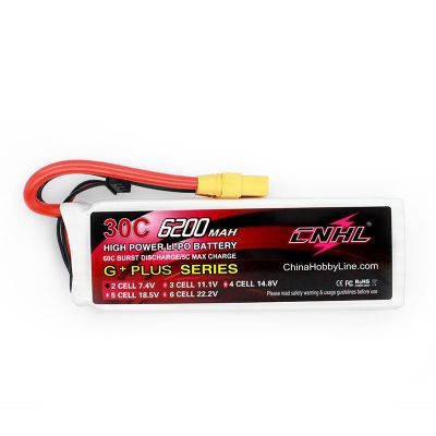 CNHL 6200mAh 7.4V 2S 30C Lipo Battery with XT90 Plug