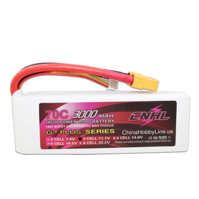 CNHL g+plus 3000mah 11.1v 3s 70c lipo battery with xt90 plug
