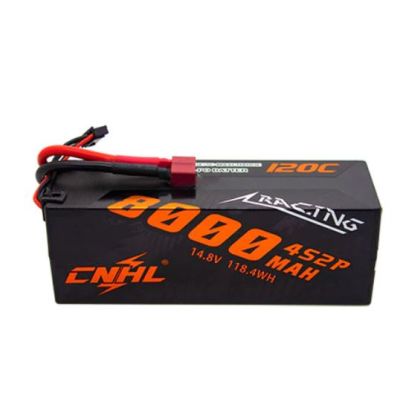 CNHL Racing Series 8000mAh 14.8V 4S 120C Hard Case Lipo Battery with T/Dean Plug 