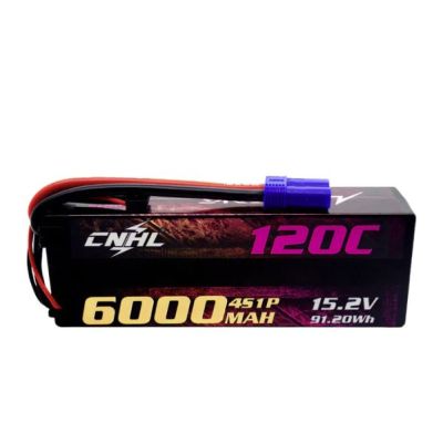 CNHL Racing Series LiHV 6000mAh 15.2V 4S 120C HV Hard Case Lipo Battery with EC5 Plug