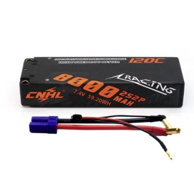 CNHL Racing Series 8000mAh 7.4V 2S 120C Hard Case Lipo Battery with EC5 Plug