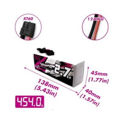 CNHL 2700mAh 22.2V 6S 40C Lipo Battery with XT60