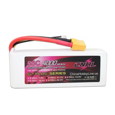CNHL G+PLUS 4000mAh 11.1V 3S 55C Lipo Battery for Airplane Helicopter Jet Edf Speedrun With XT90 Plug