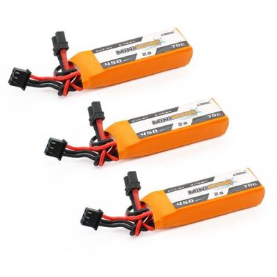 3Packs CNHL MiniStar HV 450mAh 7.6V 2S 70C Lipo Battery with xt30 plug 