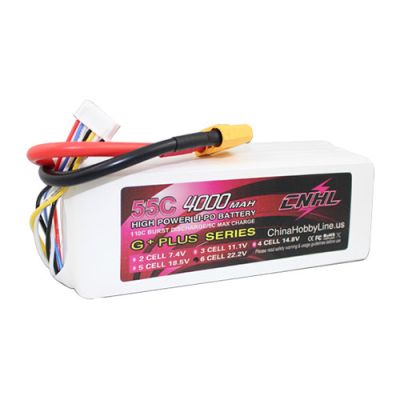 CNHL G+PLUS 4000mAh 22.2V 6S 55C Lipo Battery With XT90 Plug